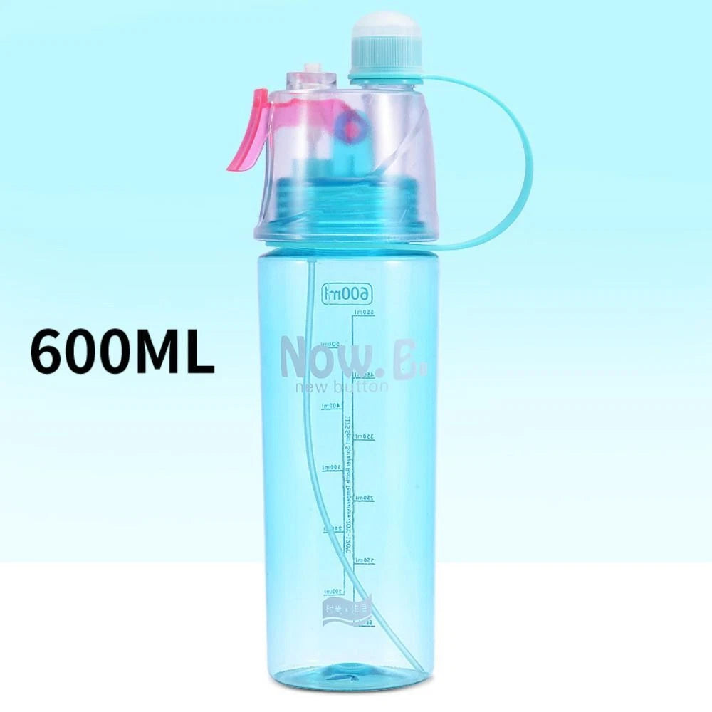 600ML Spray Mist Drinking Water Bottle | Leak-Proof, Portable & Refillable