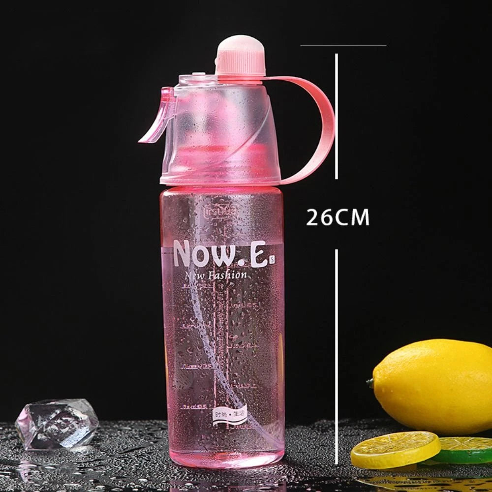 600ML Spray Mist Drinking Water Bottle | Leak-Proof, Portable & Refillable
