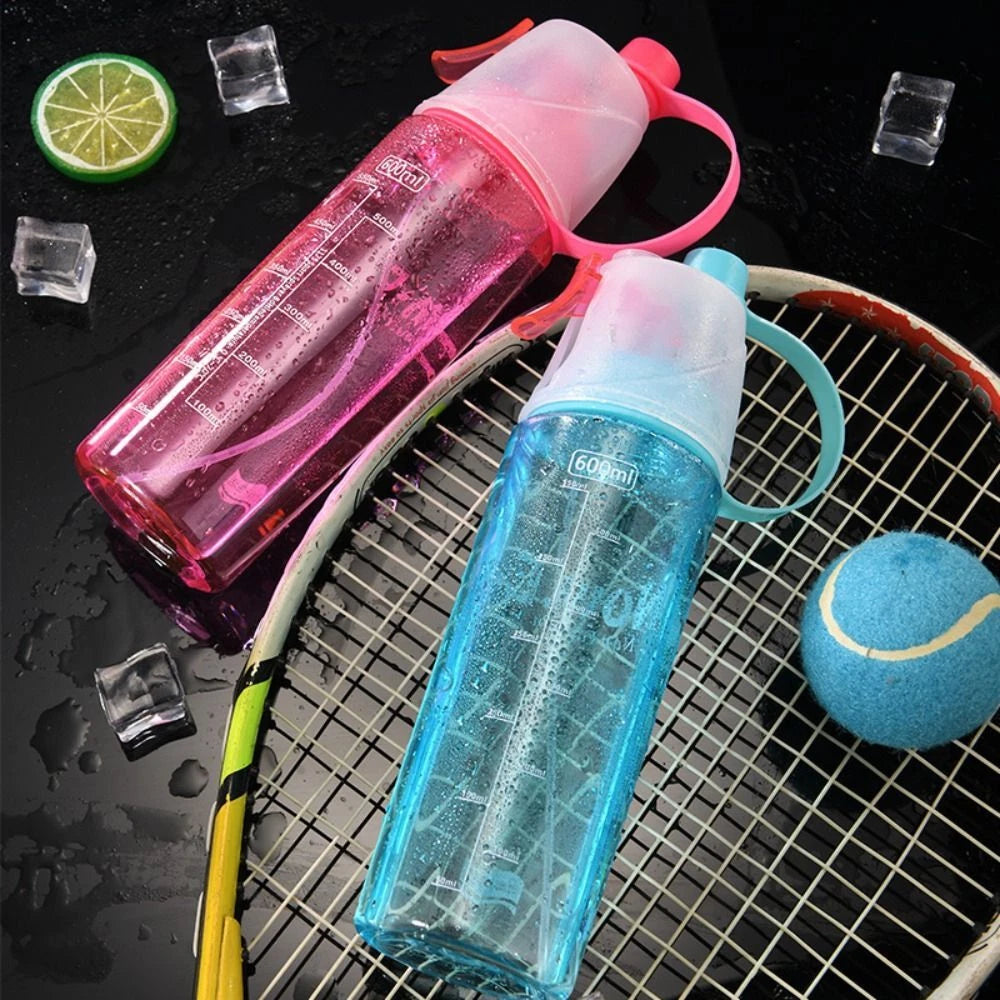 600ML Spray Mist Drinking Water Bottle | Leak-Proof, Portable & Refillable